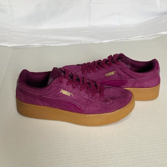 Puma Magenta Suede Sneaker Size 7.5 - Picture 2 of 7